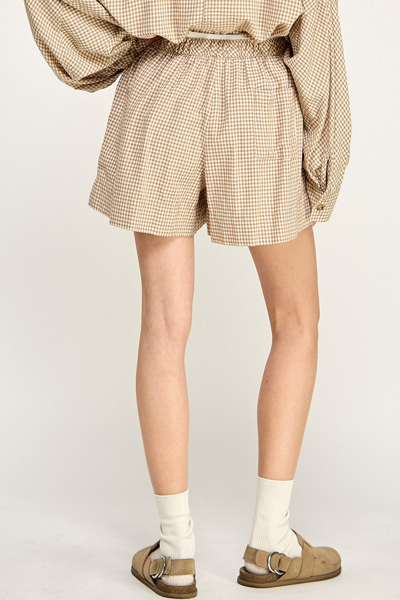 Gingham Loose Fit Shorts