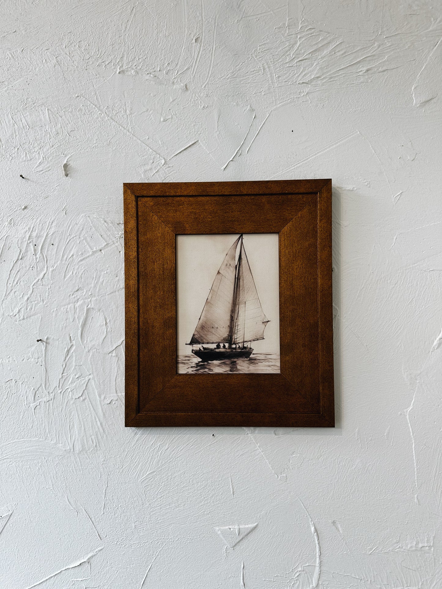 Wooden Sailboat Framed Picture