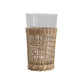 Drinking Glass with Woven Seagrass Sleeve