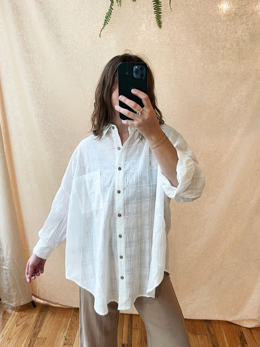 Textured Woven Button Up