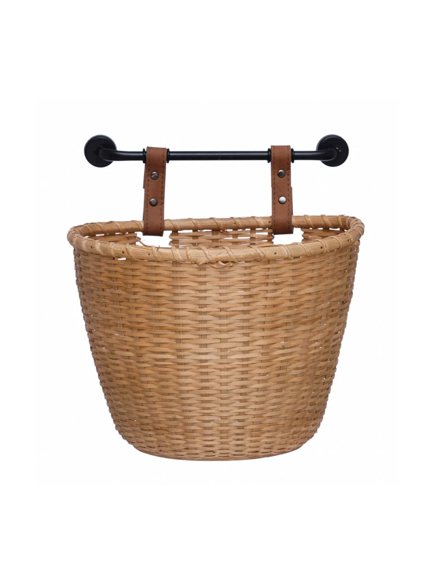 Hand-Woven Bamboo Wall Basket w/ Metal Bracket (PICK UP ONLY)