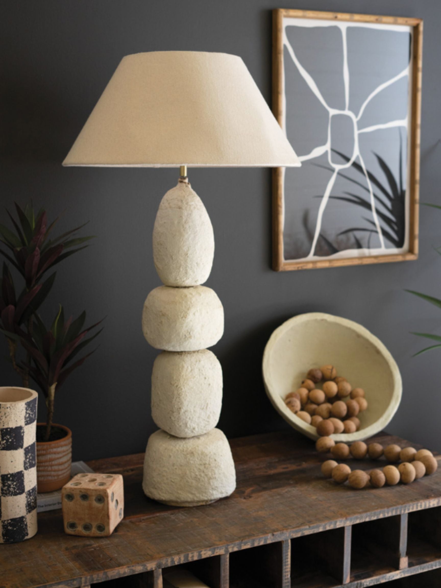 Papier mache 2024 table lamp