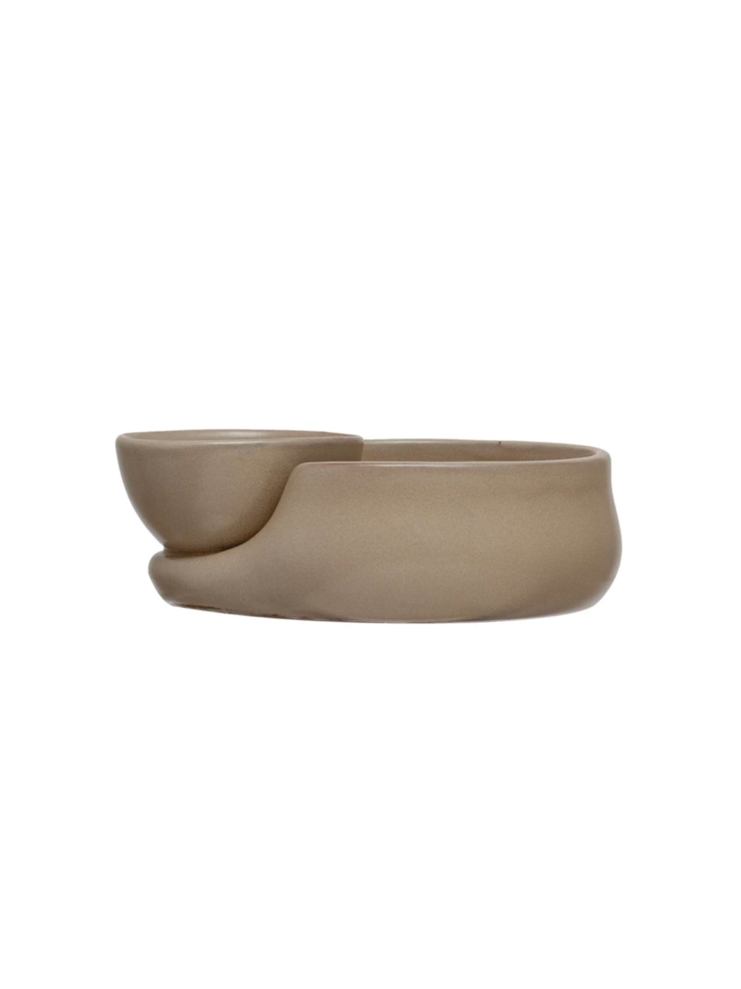 Stoneware Cracker & Soup Bowl, Reactive Glaze