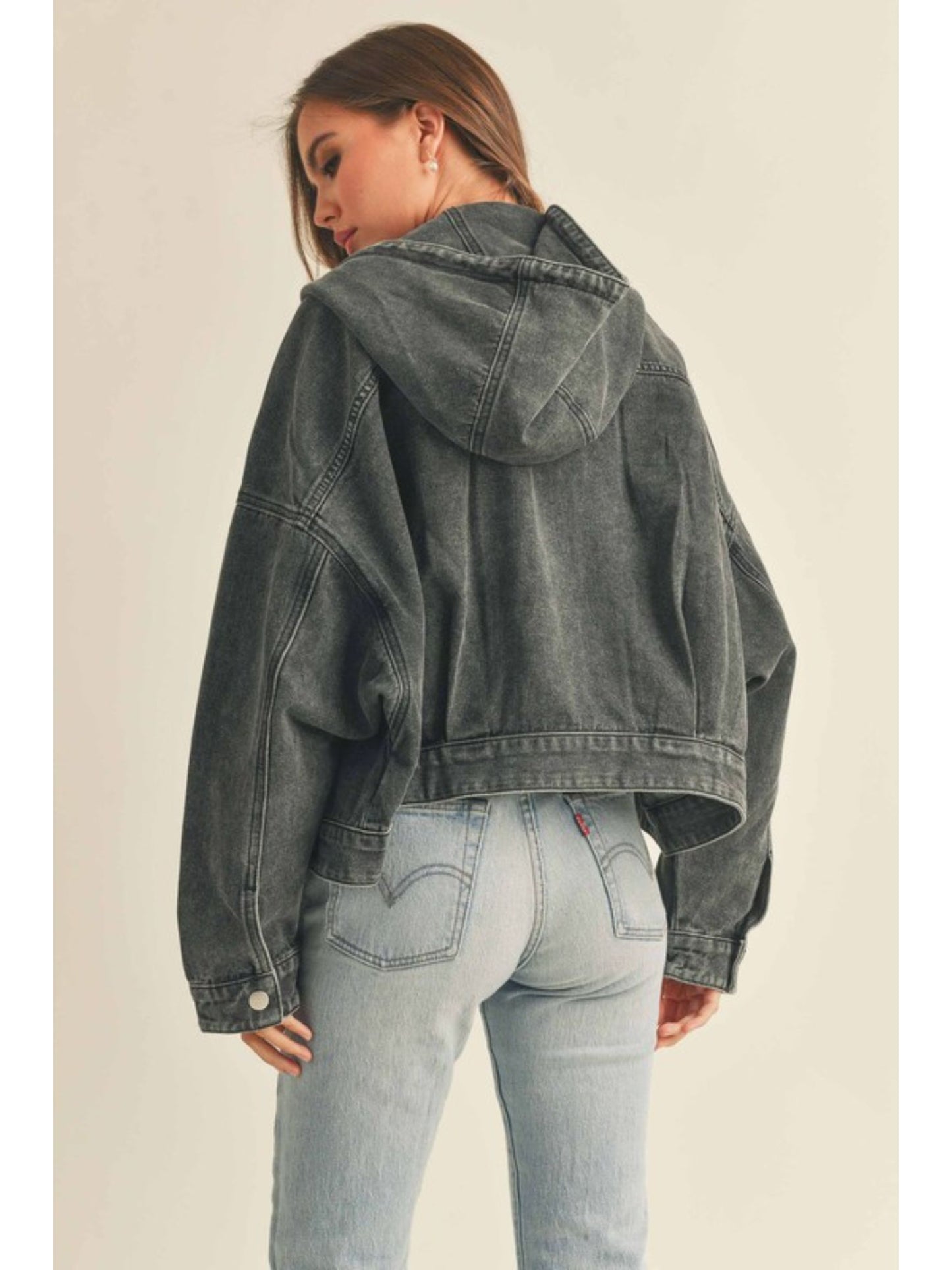 Washed Black Denim Jacket