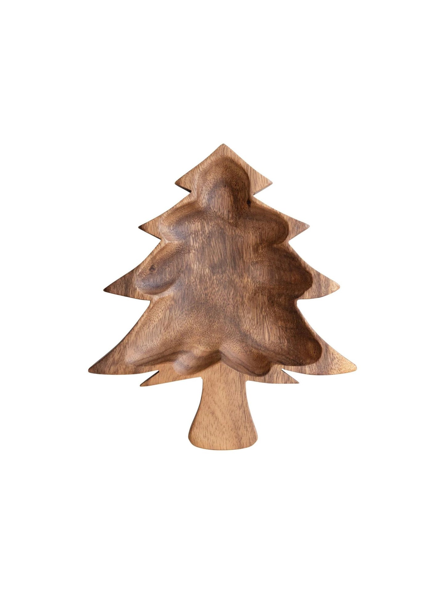 Acacia Wood Christmas Tree Shaped Bowl