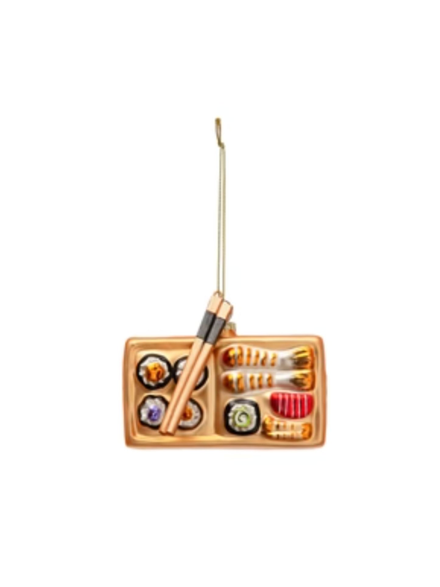 Glass Sushi & Wood Chopsticks Ornament