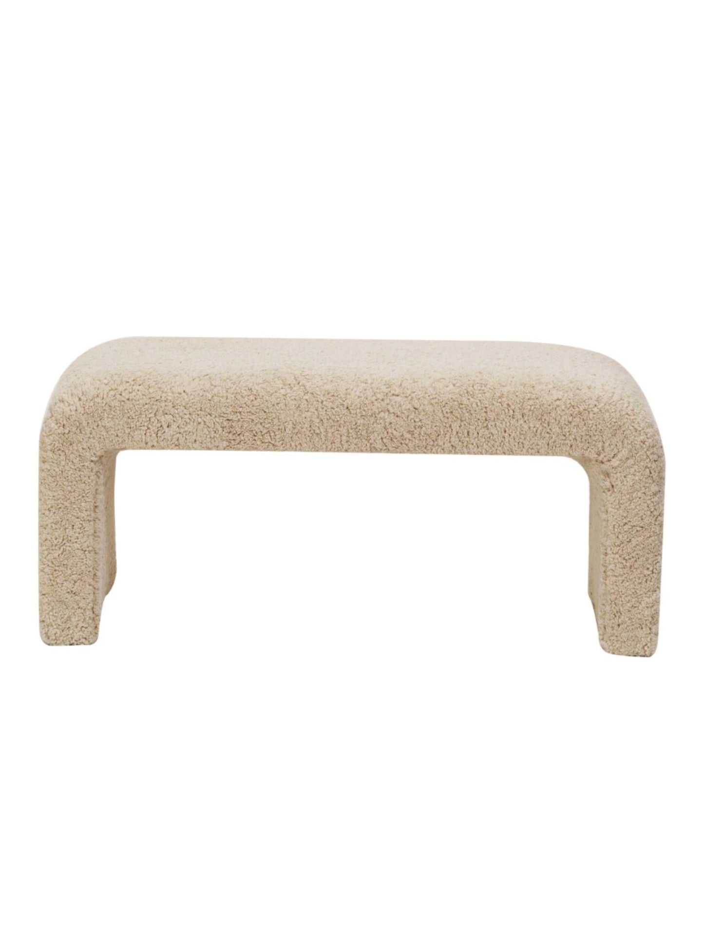 Bouclé Fabric Upholstered Waterfall Bench - Pick Up Only