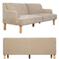 Velvet Upholstered Sofa w/ Oak Wood Legs (PICK UP ONLY)