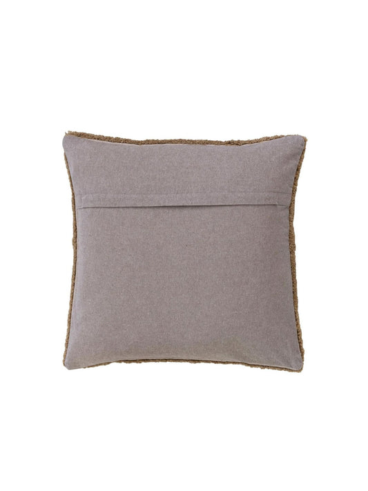 18" Square Tufted Pillow w/ Chambray Back