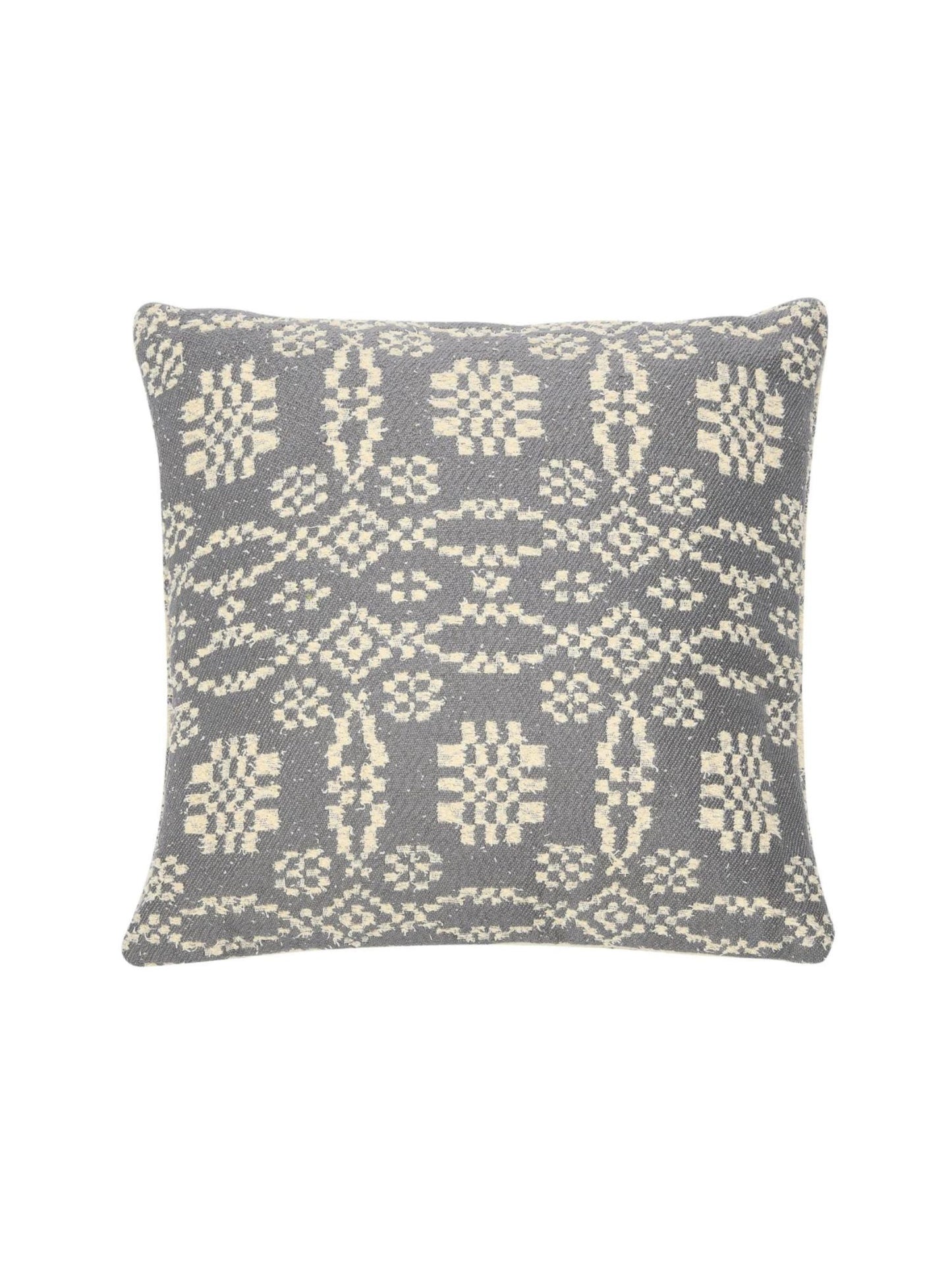 20" Woven Cotton Jacquard Pillow