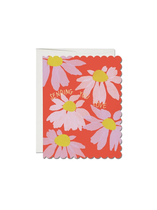 Scalloped Coneflower Sympathy Card