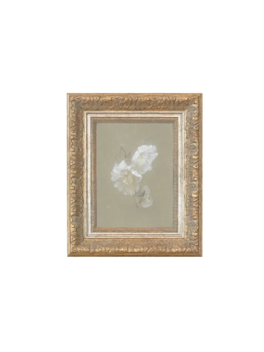 Sage and White Flowers Framed Picture