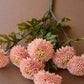 Bundle of 7 Artificial Light Pink Ball Dahlias