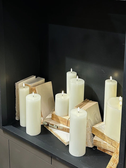 Ivory Battery Operated Pillar Candle