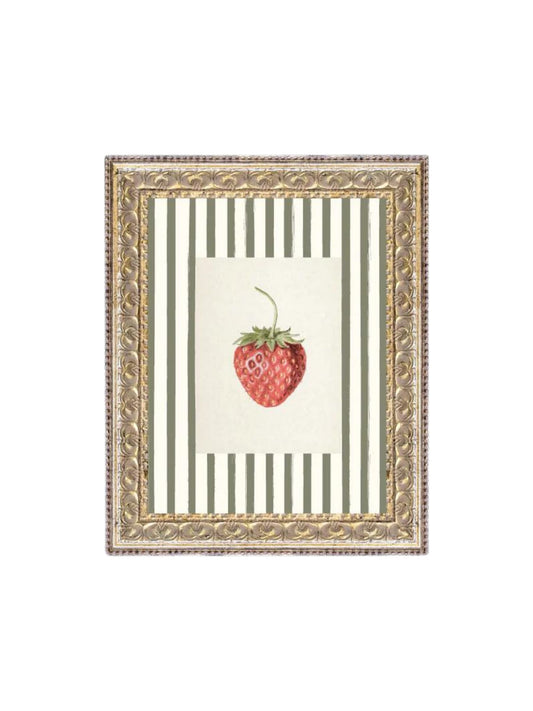 Strawberries on Stripes Framed Picture