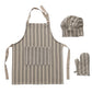 Cotton Child Apron w/ Chef Hat, Oven Mitt & Stripes, Set of 3