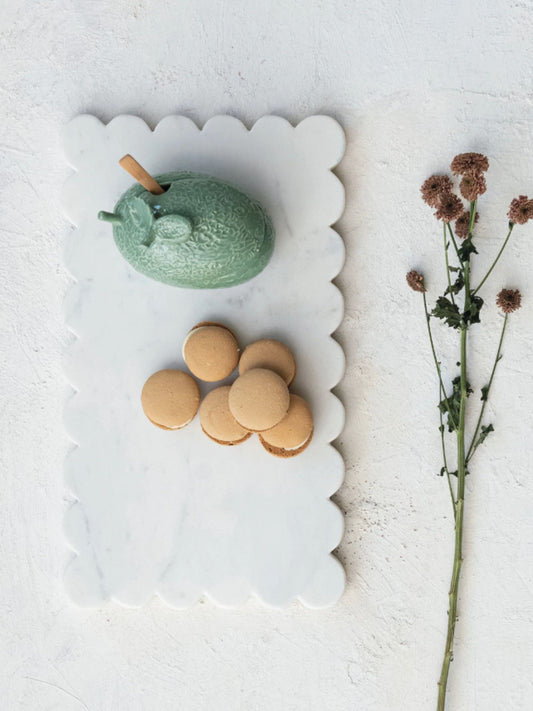 Marble Cheese/Cutting Board w/ Scalloped Edge (pick up only)