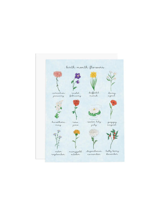 Birth Month Flowers Greeting Card