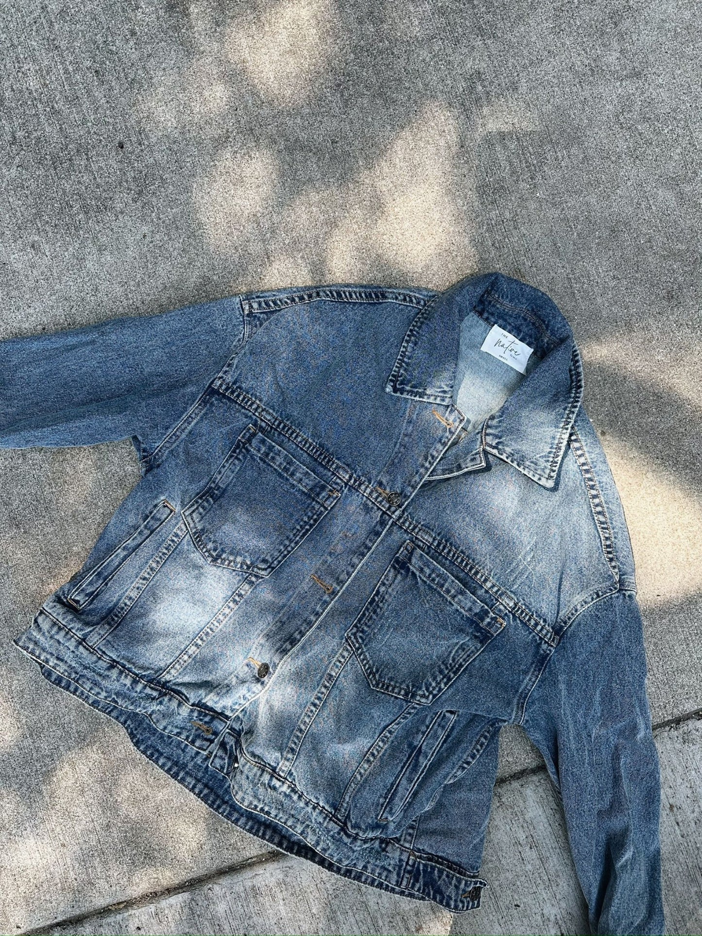 Denim Pleated Jacket