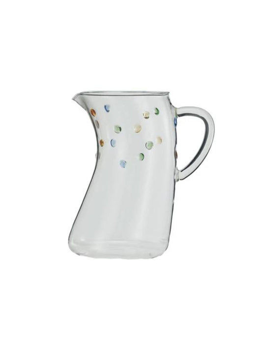 42 oz. Glass Organic Shaped Pitcher w/ Raised Dots