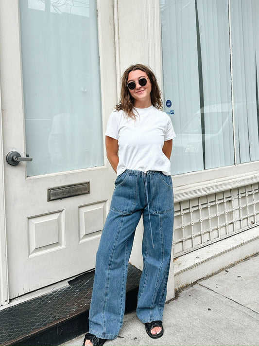 Mary Drawstring Denim Pants