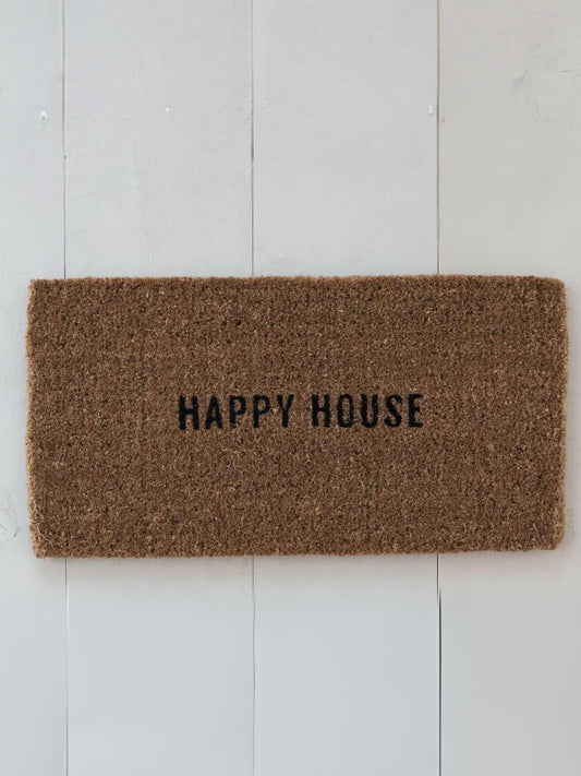 Natural Coir Doormat "HAPPY HOUSE"