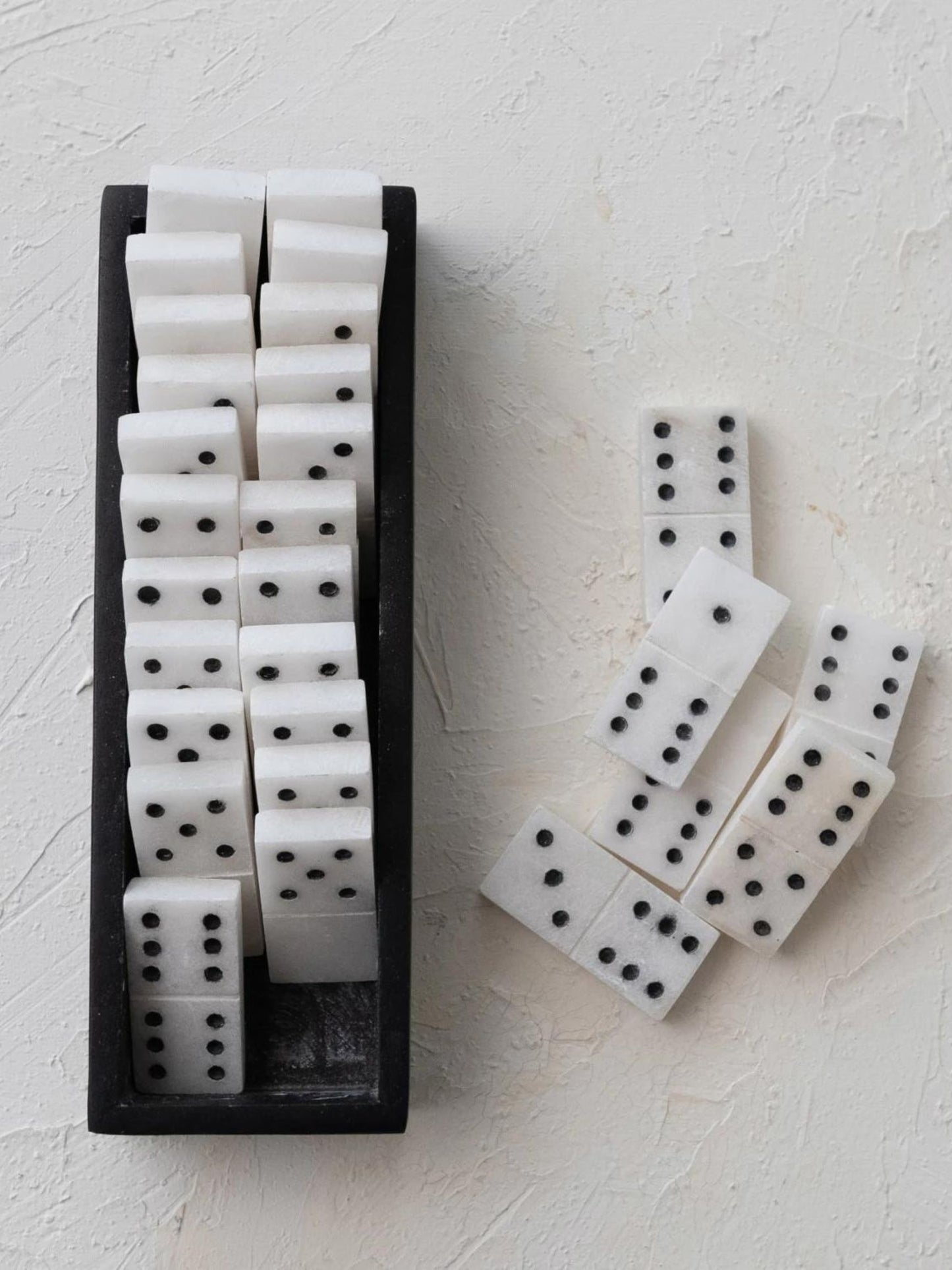 Alabaster Dominoes in Soapstone Box (Pick-Up ONLY)