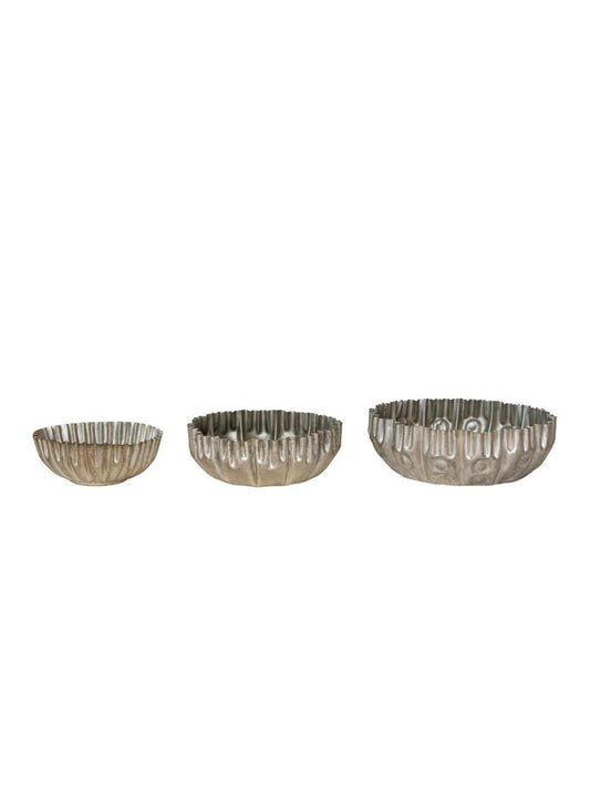 Decorative Metal Fluted Bowls