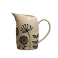 62 oz. Hand-Painted Stoneware Pitcher w/ Embossed Flowers