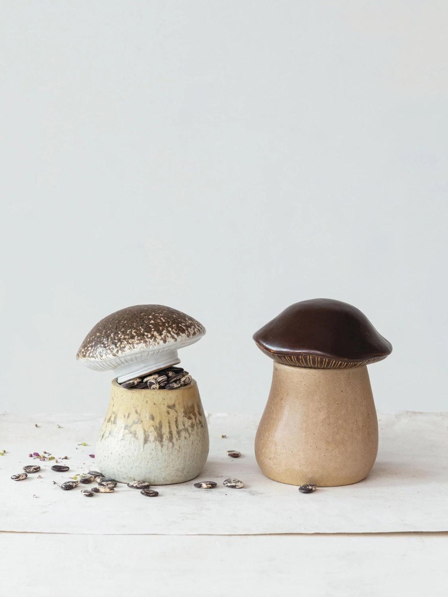 Stoneware Mushroom Canister