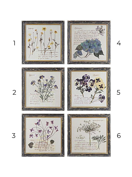 Framed Wall Decor with Floral Image