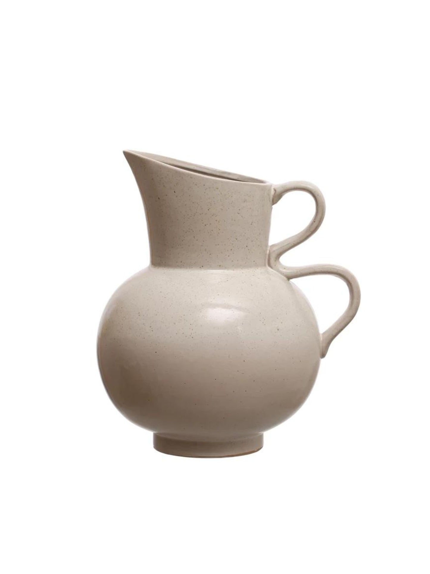 2-1/2 Quart Stoneware Pitcher, Reactive Glaze