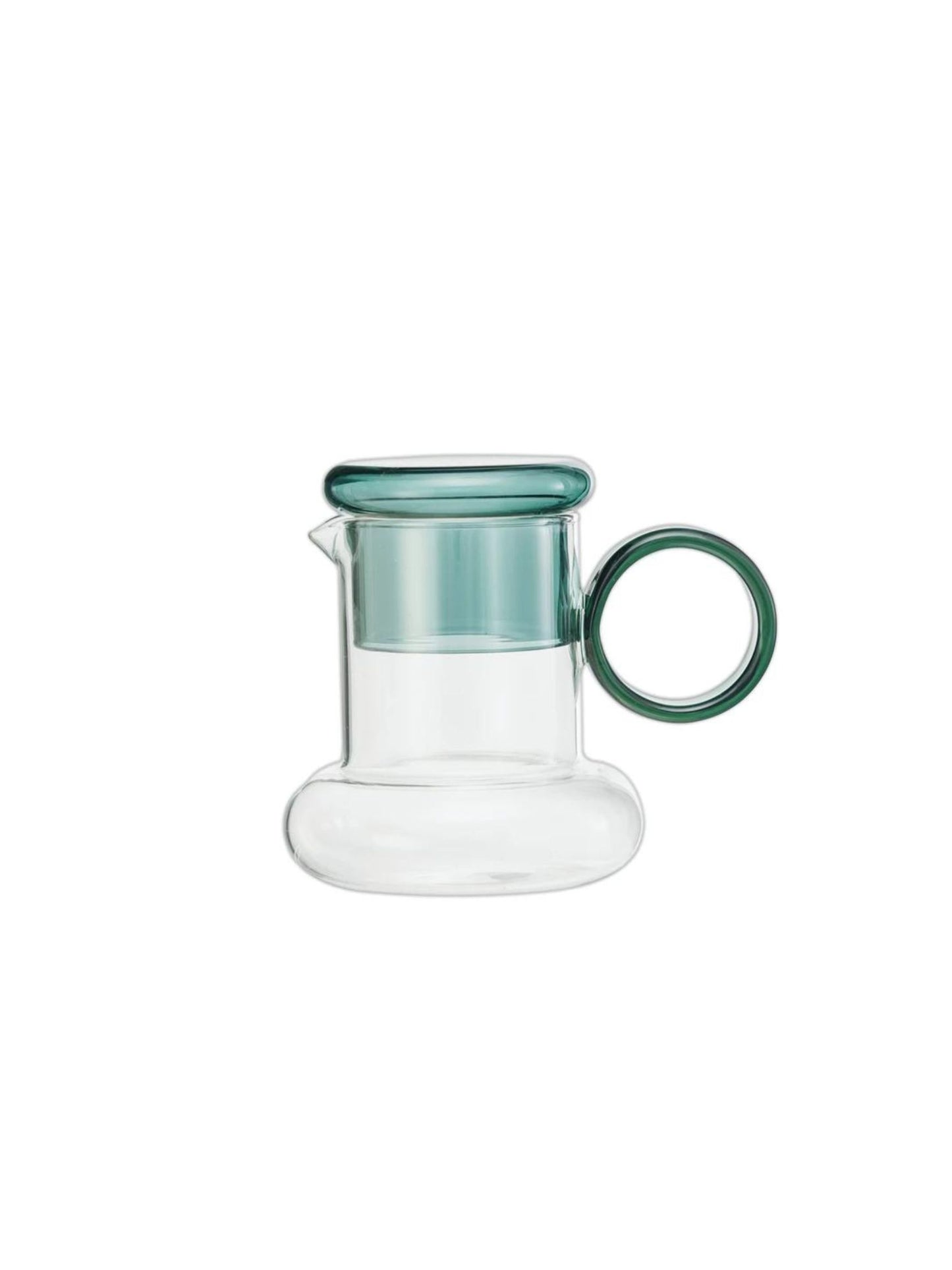 16 oz. Glass Pitcher w/ 8 oz. Green Drinking Glass