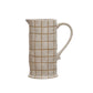 46 oz. Stoneware Pitcher w/ Wax Relief Grid Pattern (Pick-Up ONLY)