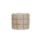 Stoneware Planter w/ Debossed Grid Pattern