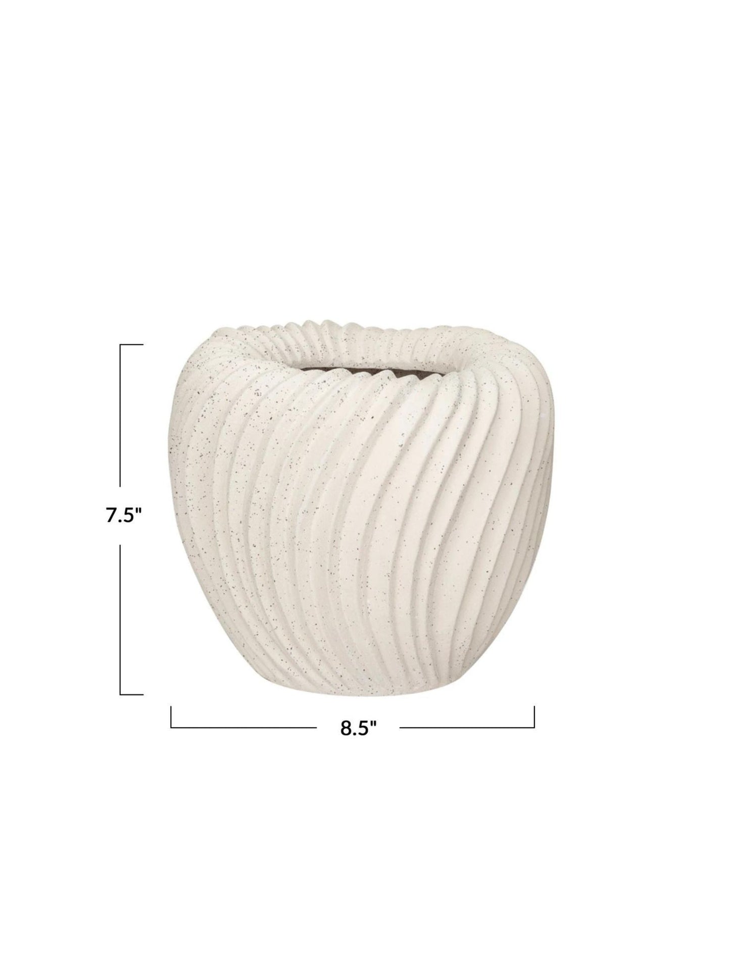 Stoneware Pleated Planter