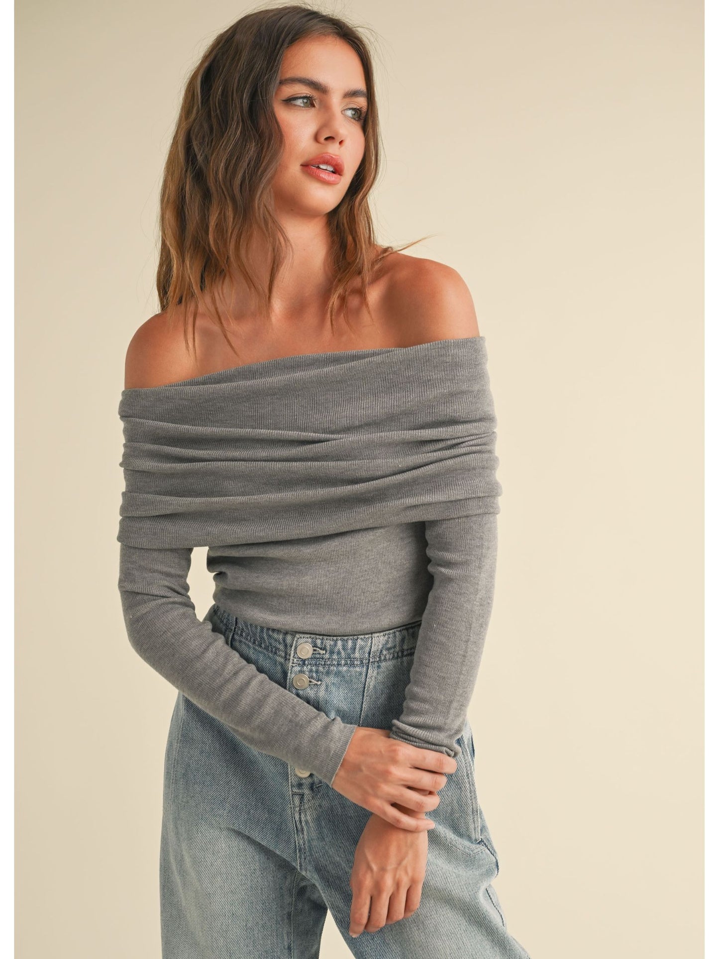 Off Shoulder Sweater Top