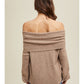 Mocha Off Shoulder Sweater