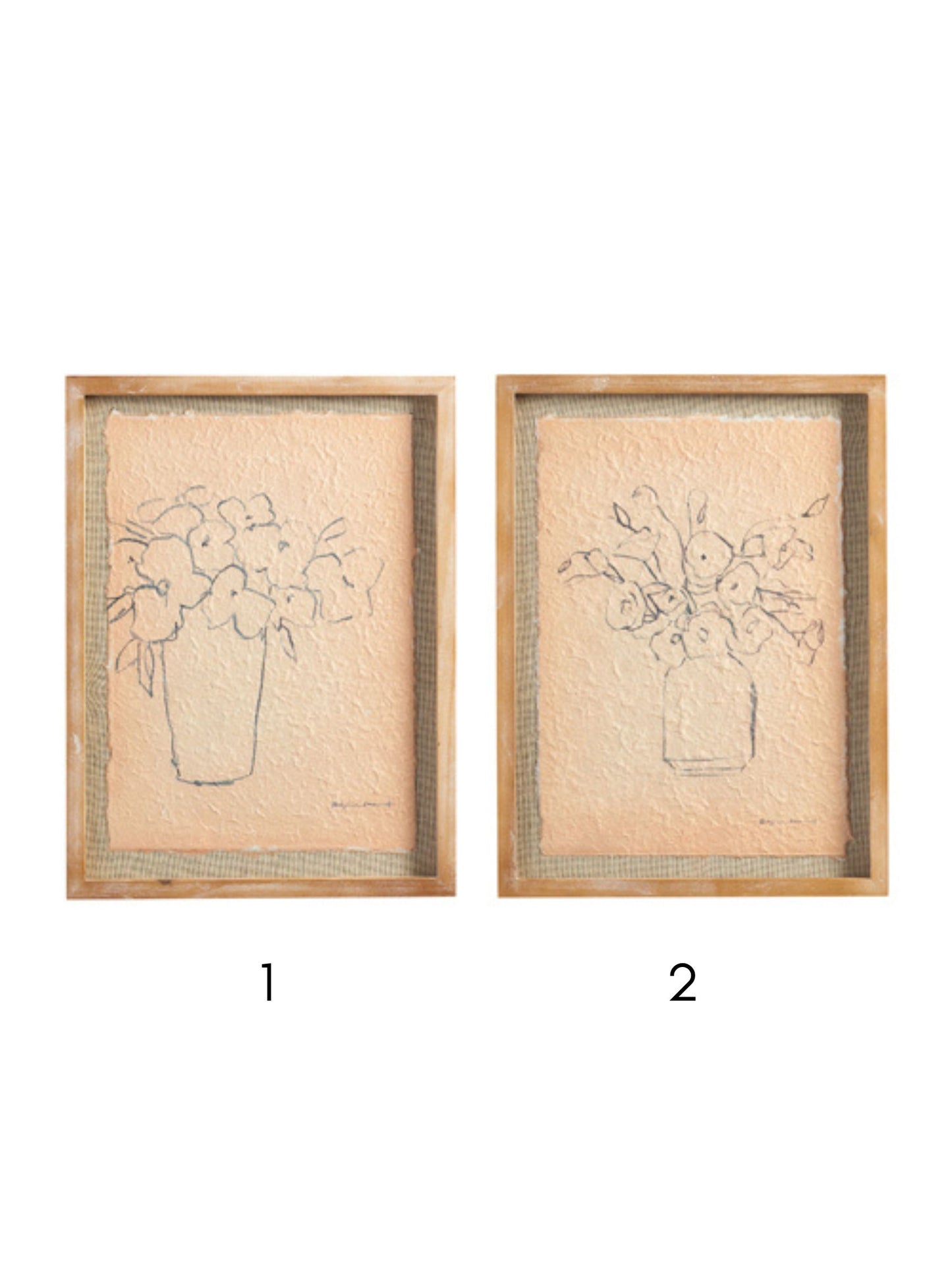 Vase Sketch Framed Wall Art (PICK UP ONLY)