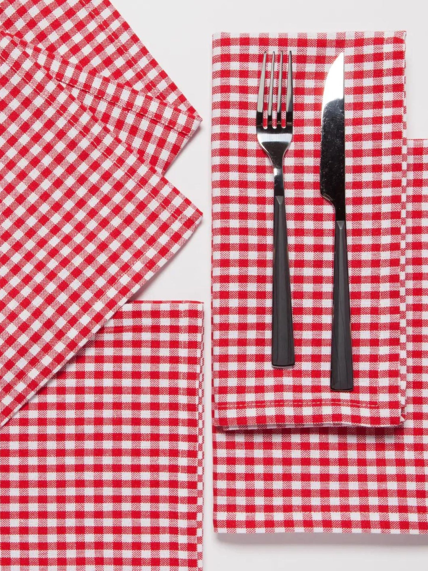 Recycled Cotton Gingham Napkins Set of 4