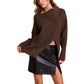 Chocolate Cut Out Ribbed Sweater