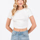 Cotton Side Shirring Crop Top