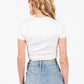 Cotton Side Shirring Crop Top