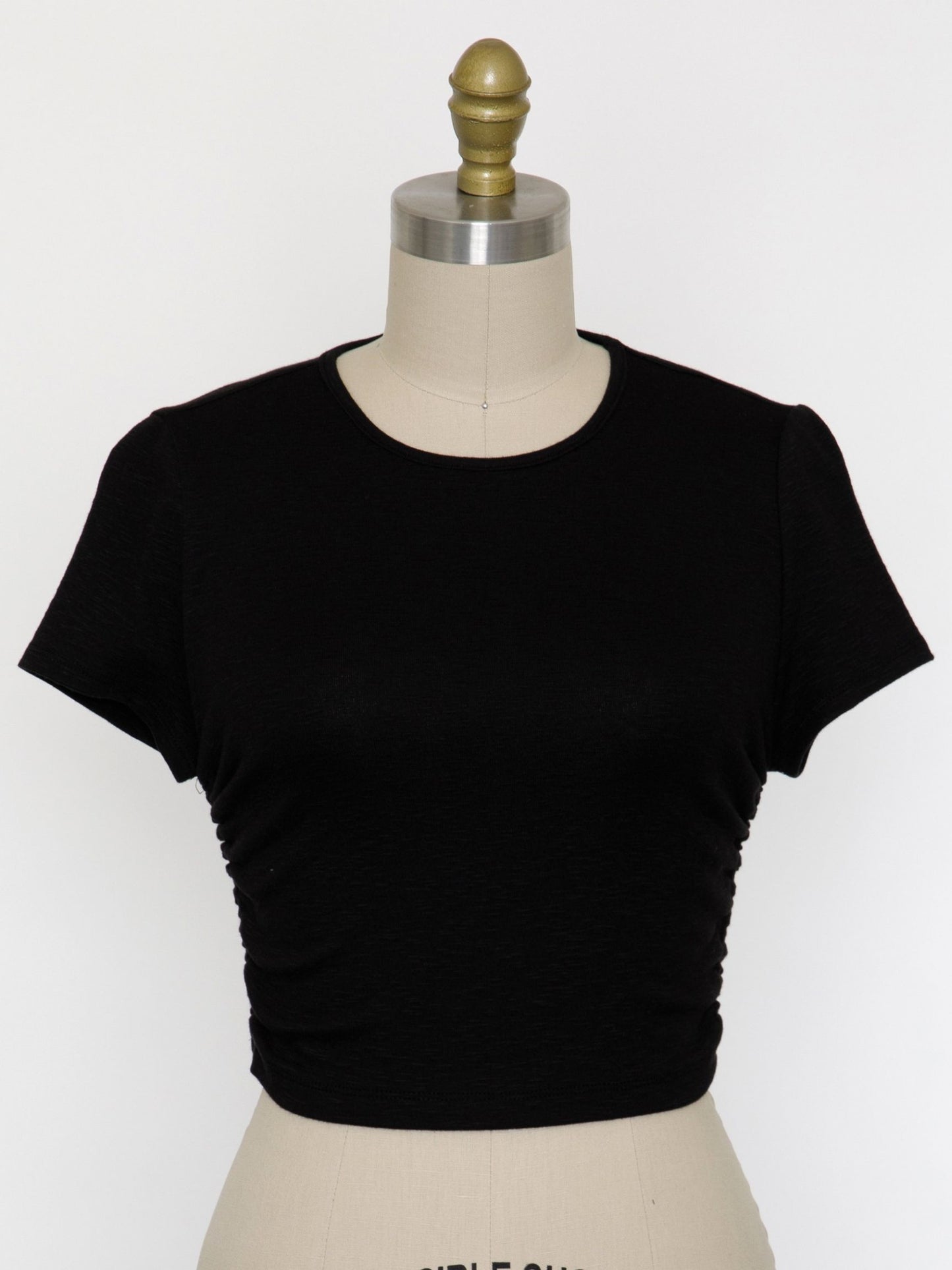 Cotton Side Shirring Crop Top