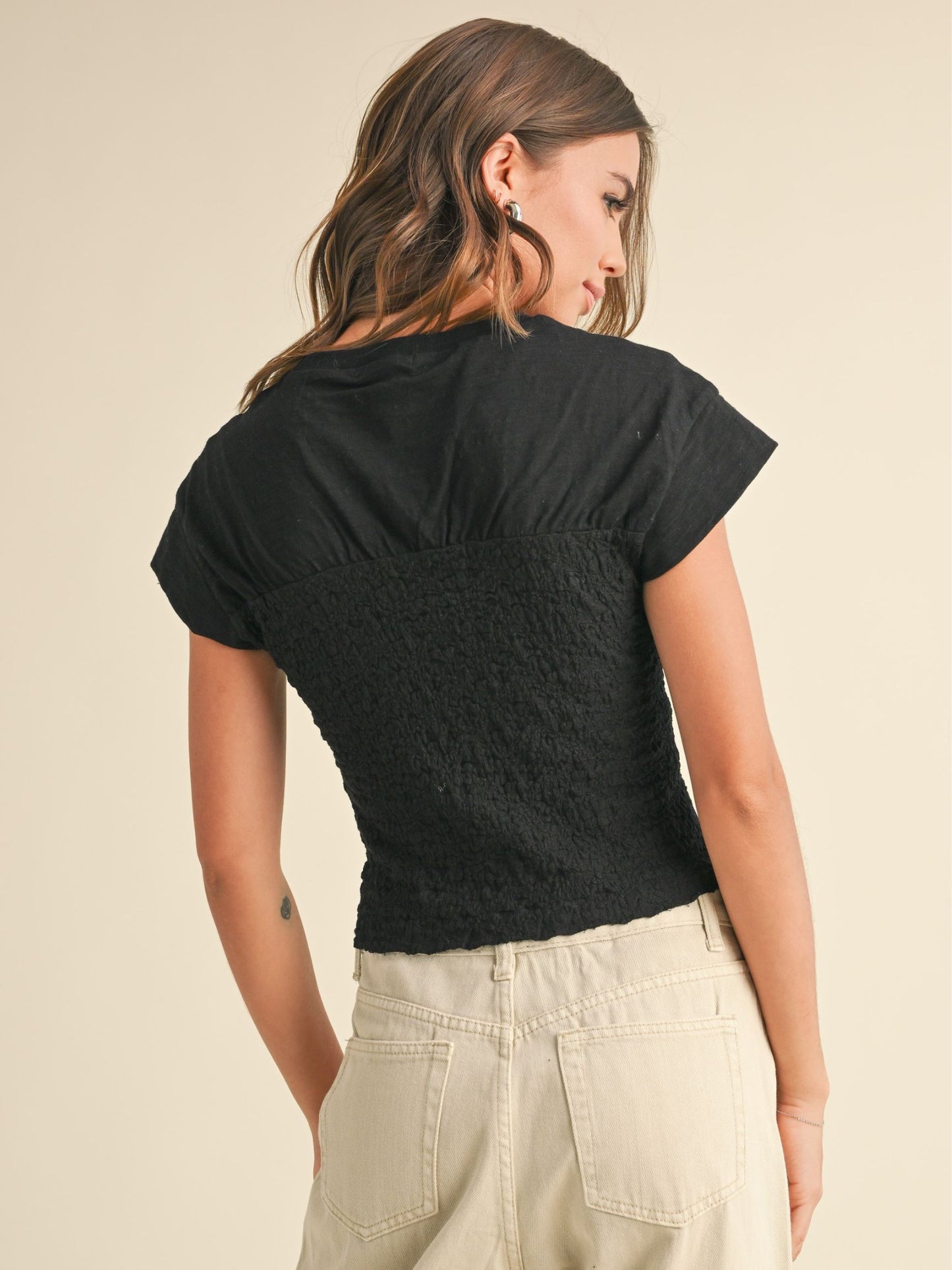 Crinkled Fabric Top