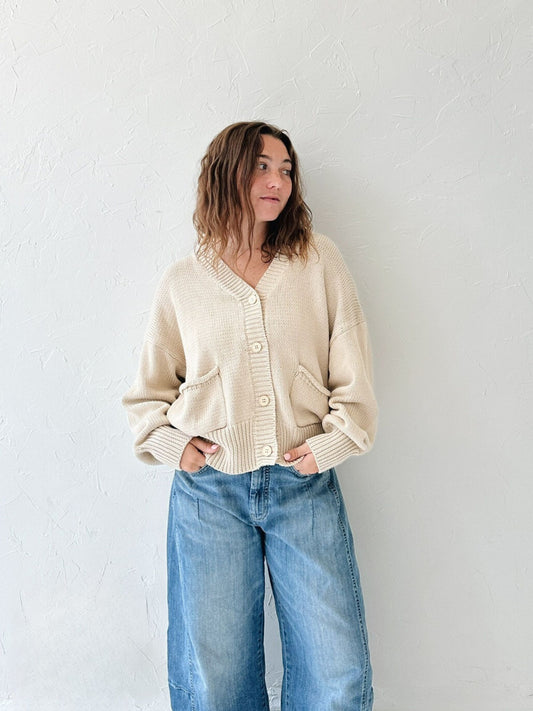 Ecru Knit Cardigan