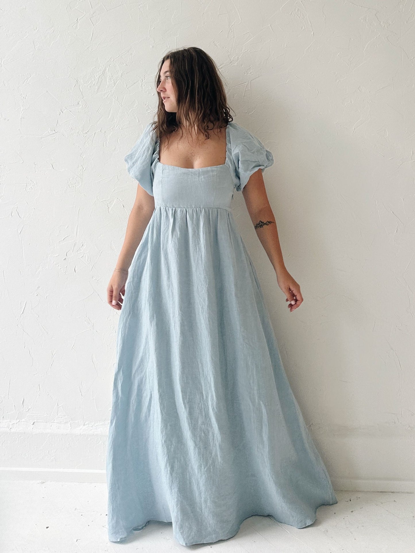 Light Blue Linen Dreams Dress