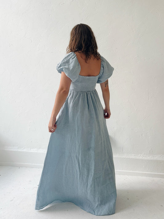 Light Blue Linen Dreams Dress