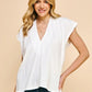 Cap Sleeves V-Neck Top