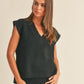 Gracie Sweater Vest Top - Black